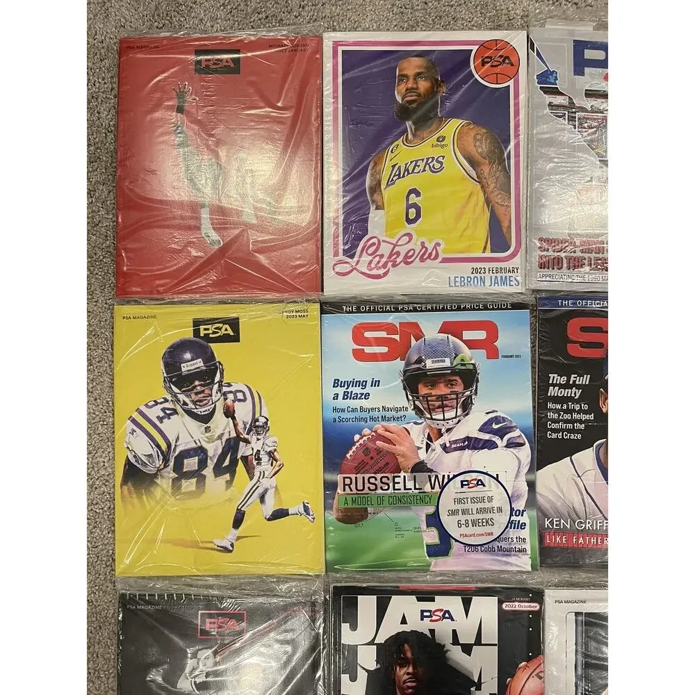 PSA Magazine Lot of 12 2021-2023 LeBron Jordan Mbappe Morant Jeter + More